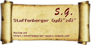 Staffenberger Győző névjegykártya